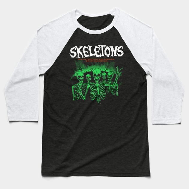 Skeletons Baseball T-Shirt by Hillary White Rabbit